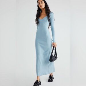 FREE PEOPLE Sweater Maxi Dress in Blue
